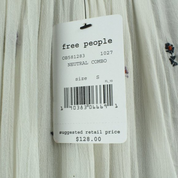 Free People S BOHO Oxford Embroidered Dress - Picture 13 of 15